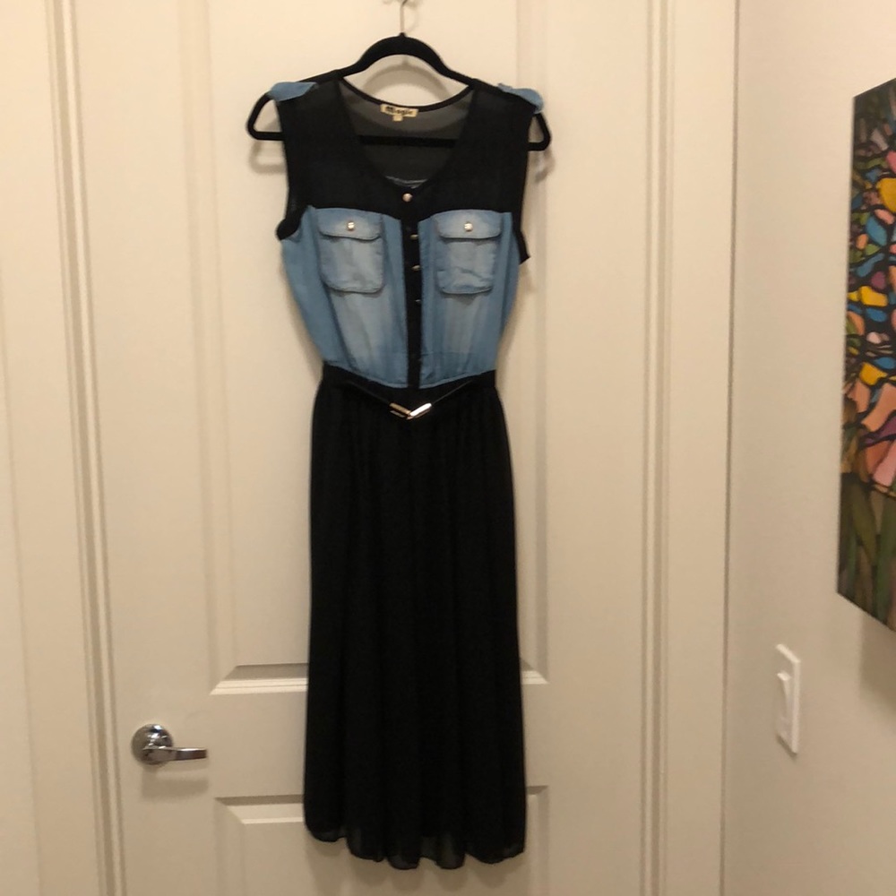 Magic Dress Jean & Sheer Black
